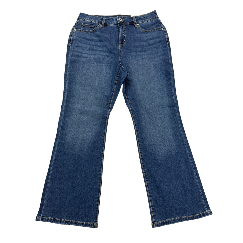 Style & Co Jeans Womens 14P Blue NWT Curvy Bootcut Mid Rise Slimming Pocket